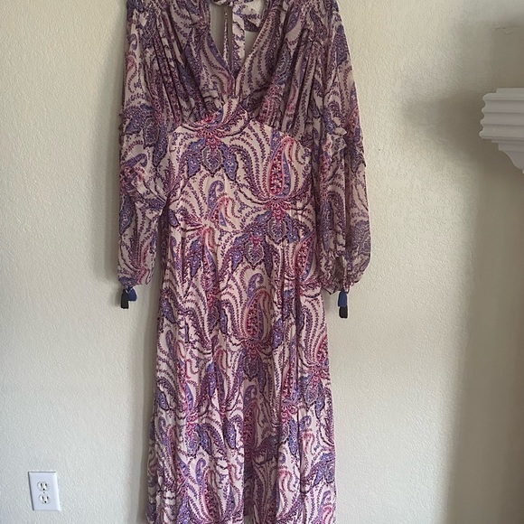 Free People Mirage Maxi Dress in Pink Paisley Size 10 - Picture 4 of 8